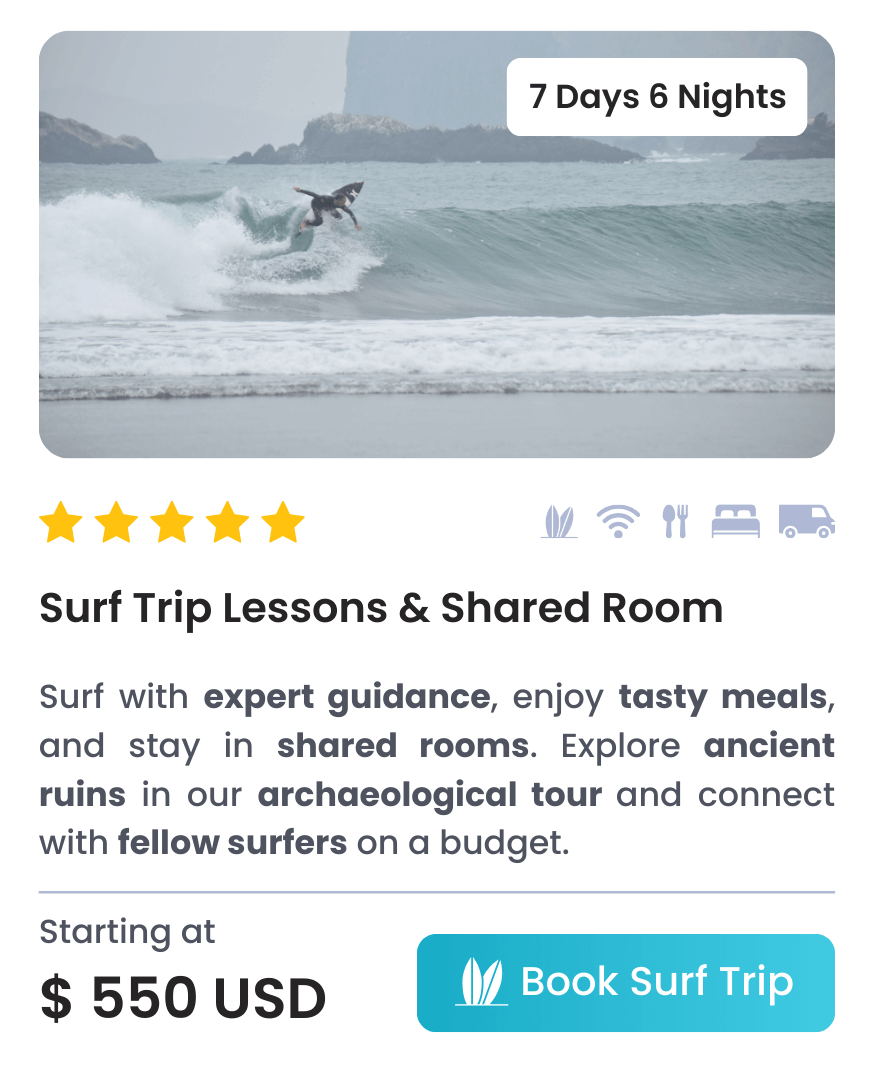 Surf Trip Lessons & Shared Room